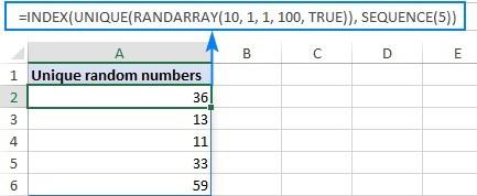 tạo ra danh sách các số ngẫu nhiên duy nhất theo điều kiện